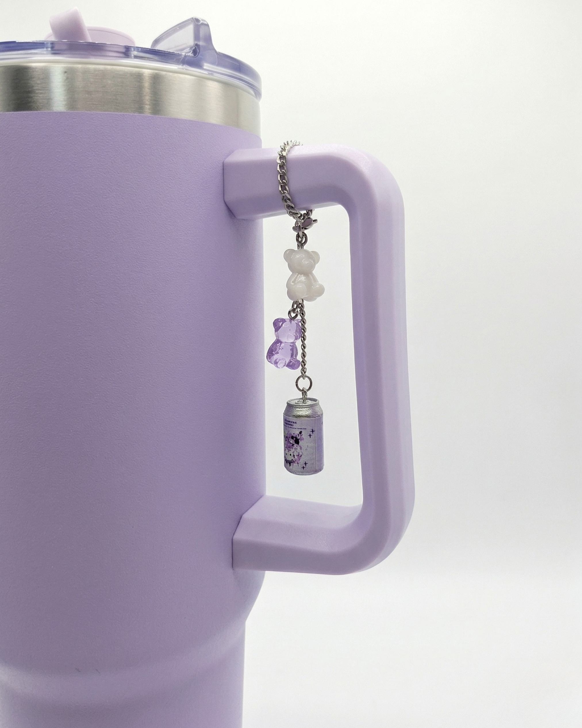 TheCharmitt Studio Pastel Teddy Drink Charm – Multi-Use Bag, Tumbler & Keychain Accessory