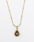 TheCharmitt Studio Gold Teardrop Pendant Necklace – Anti-Tarnish Minimal Chain with Stone Detail