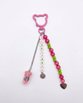 TheCharmitt Studio Playful Beaded Bag Charm – Multi-Color Heart Beads with Smiley & Mini Drink Charm